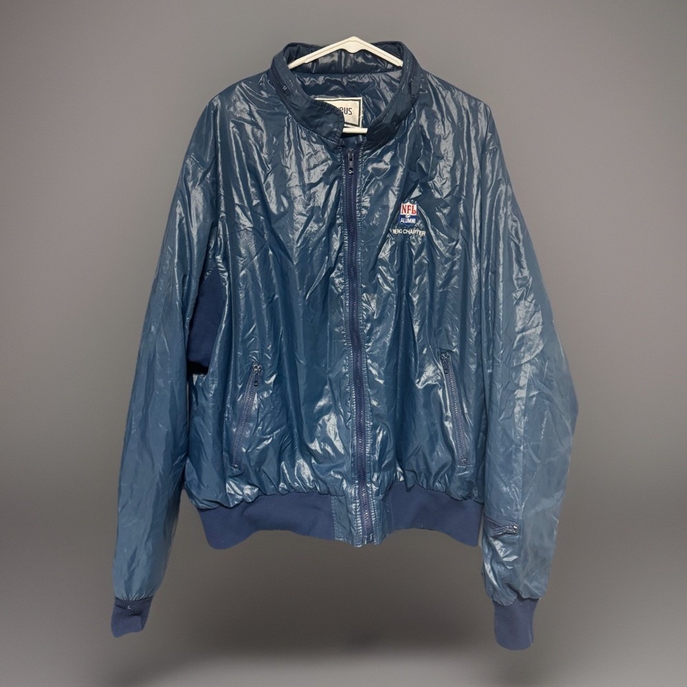 Vintage 80s Aureus NFL Alumni Reno Chapter Windbreaker Jacket XL USA Made Hooded